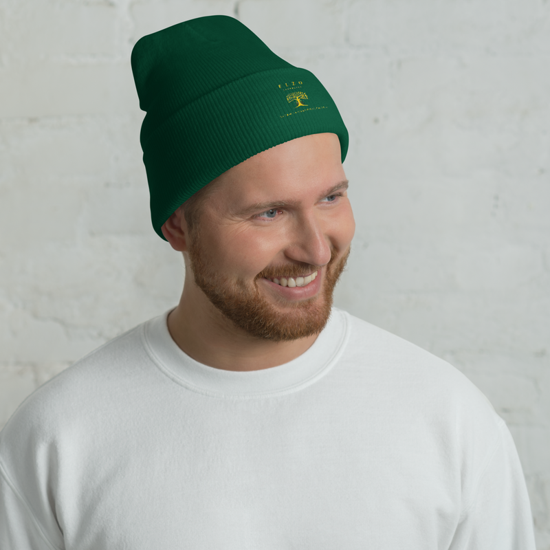 Spruce green Elzo cuffed work beanie
